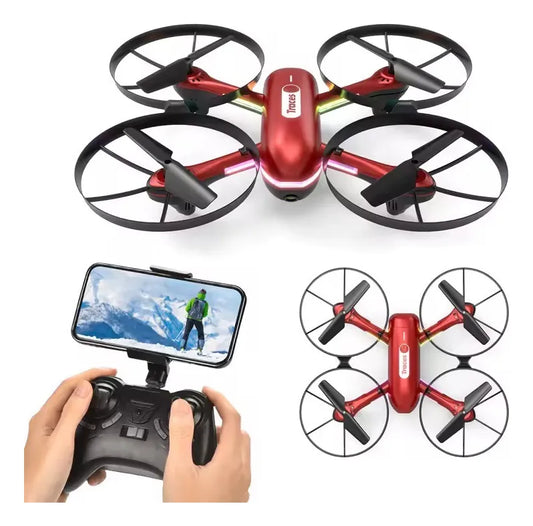 🚁 Drone Trace Cuatrimotor con Protección y Luces LED – Estable, Seguro y Fácil de Volar